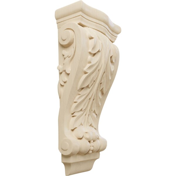 Ekena Millwork 6 1/4"W x 3 1/8"D x 13 1/2"H Medium Farmingdale Acanthus Pilaster Corbel, Rubberwood COR06X03X13FRRW - main